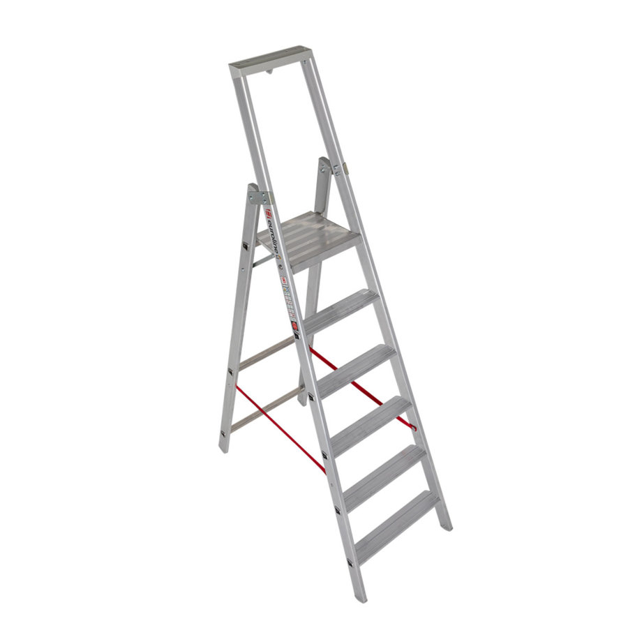 Euroline Alu-Stufenstehleiter mit Sicherheitsbrücke Nr. 22577 1x6