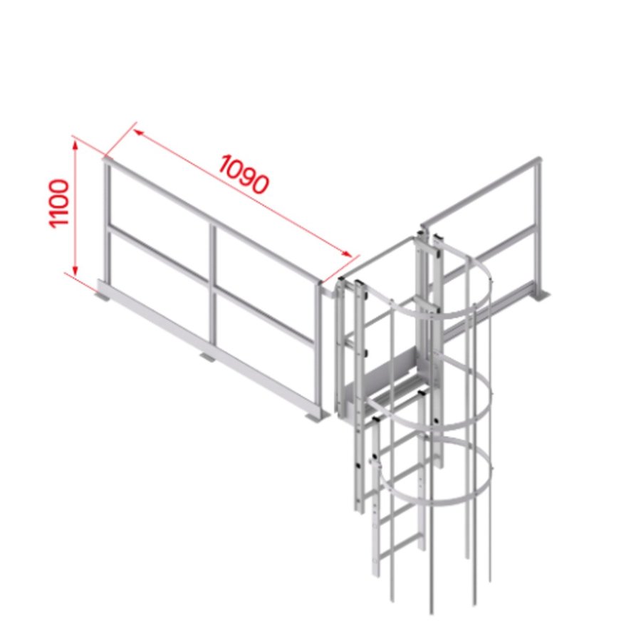Hymer Geländer für Ausstieg 1.090 mm, Alu