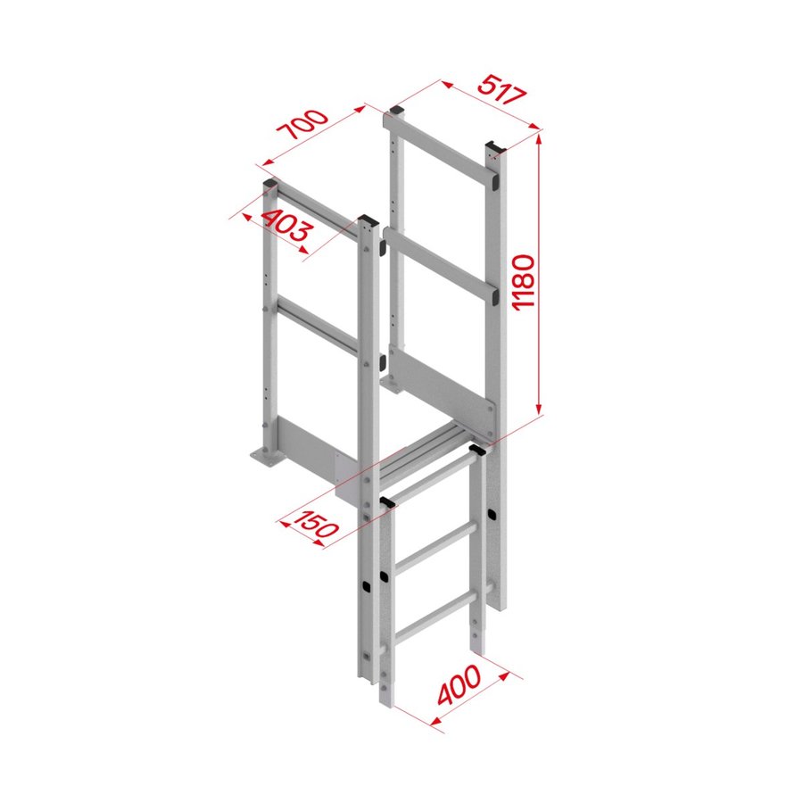Hymer Ausstieg breit mit Handlauf für Alu-Steigleitern