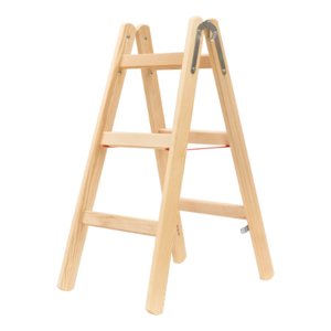 Hymer Holz-Sprossenstehleiter, beidseitig begehbar