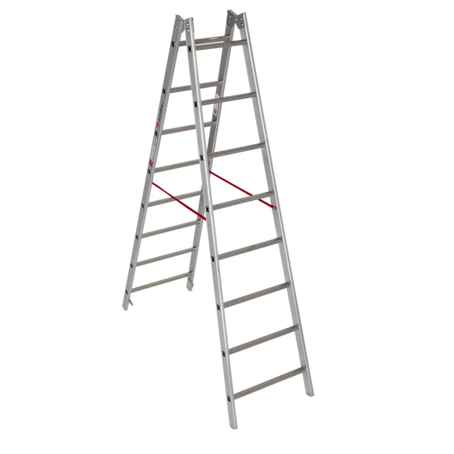 Euroline Alu-Sprossenstehleiter Nr. 205 2x8