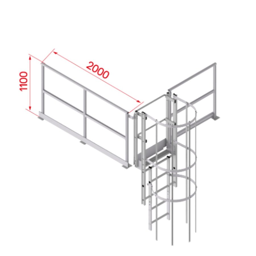 Hymer Geländer für Ausstieg 2.000 mm, Alu