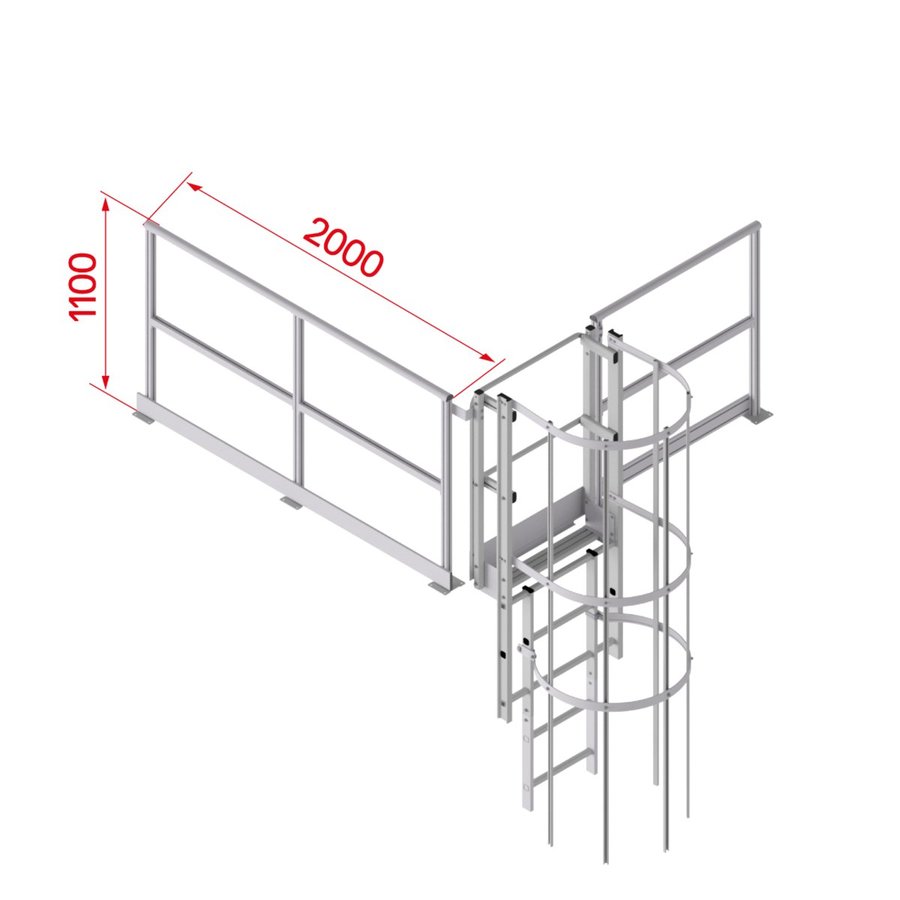 Hymer Geländer für Ausstieg 2.000 mm, Alu