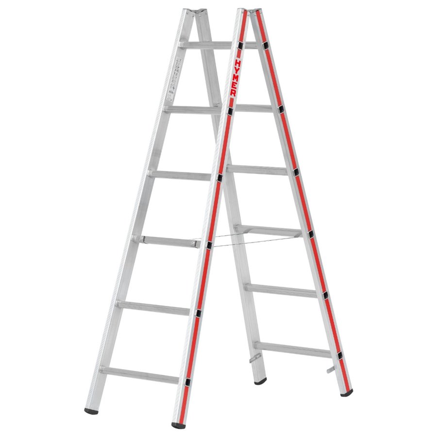 Hymer Sprossenstehleiter, beidseitig begehbar 2x6