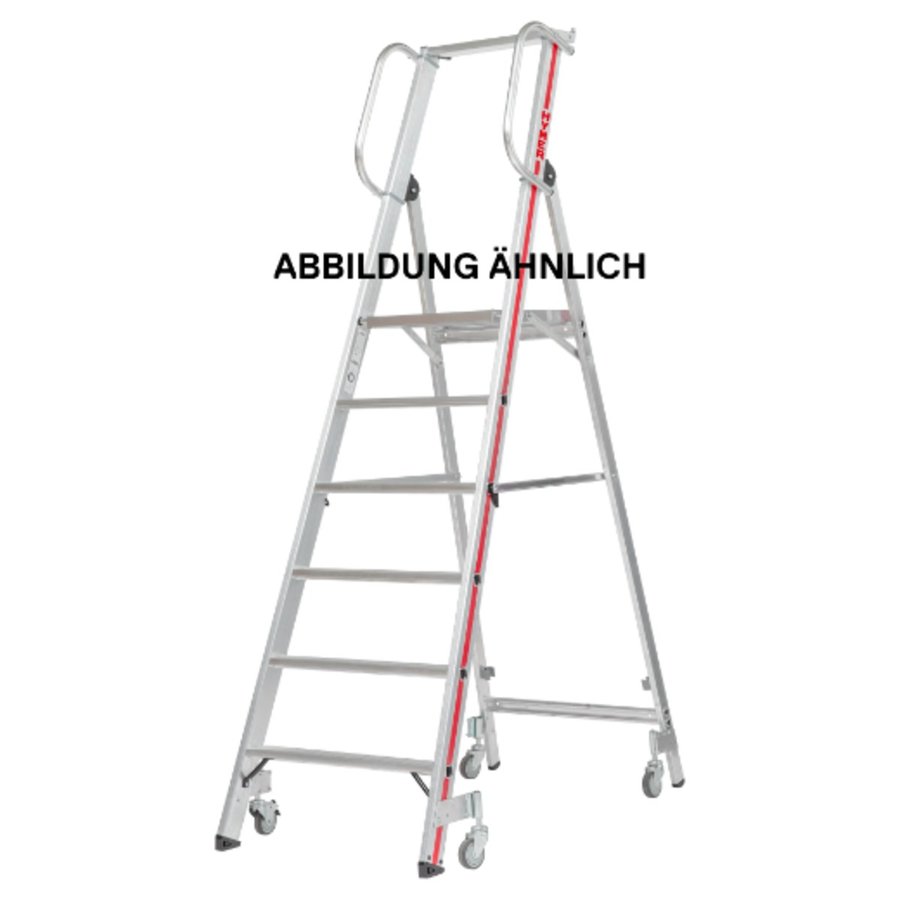 Hymer Plattformleiter mit Handlauf und Rollen 4 Stufen