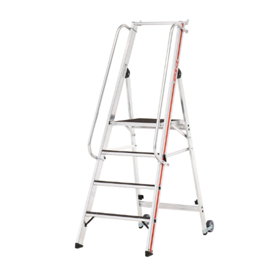 Hymer Plattformleiter R13 mit Kipprollen und langem Handlauf 4