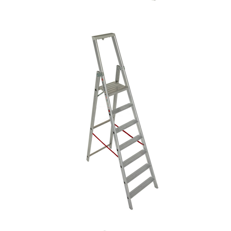 Euroline Alu-Stufenstehleiter mit Sicherheitsbrücke Nr. 22577 1x7