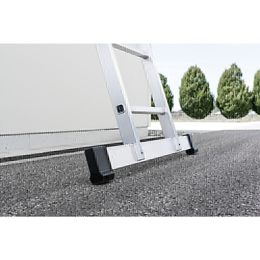 Günzburger Steigtechnik Sprossen-Anlegeleiter mit Standard-Traverse 18 Sprossen