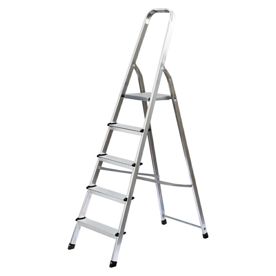 Günzburger Steigtechnik Haushaltsleiter einseitig begehbar 5 Stufen