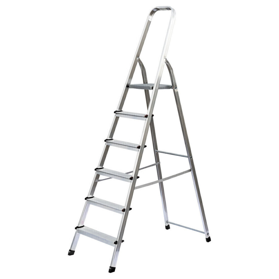 Günzburger Steigtechnik Haushaltsleiter einseitig begehbar 6 Stufen