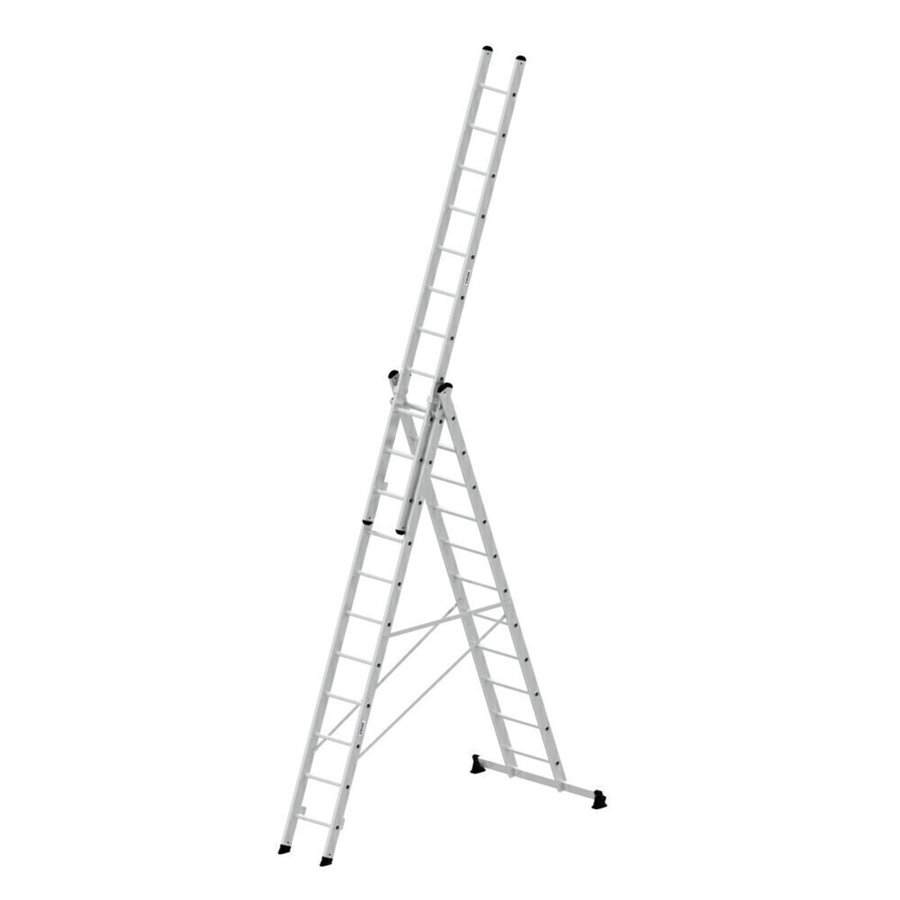 Günzburger Steigtechnik Mehrzweckleiter 3-teilig mit nivello®-Traverse 3x11 Sprossen