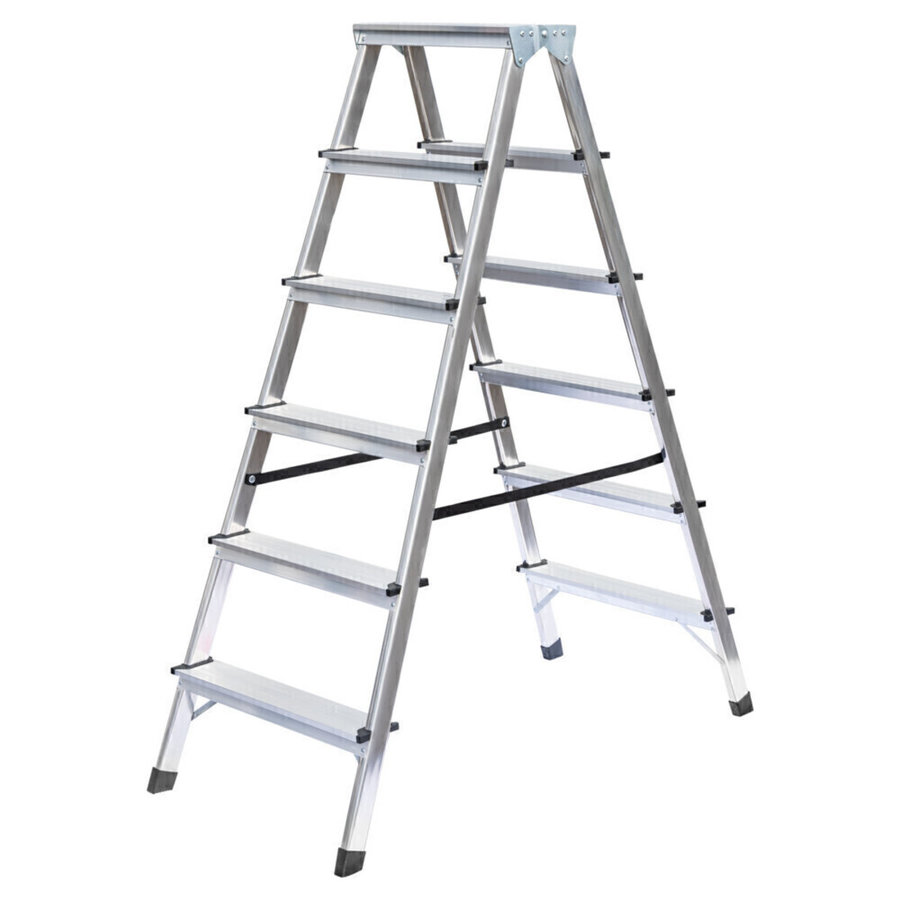 Günzburger Steigtechnik Haushaltsleiter beidseitig begehbar 2x6 Stufen