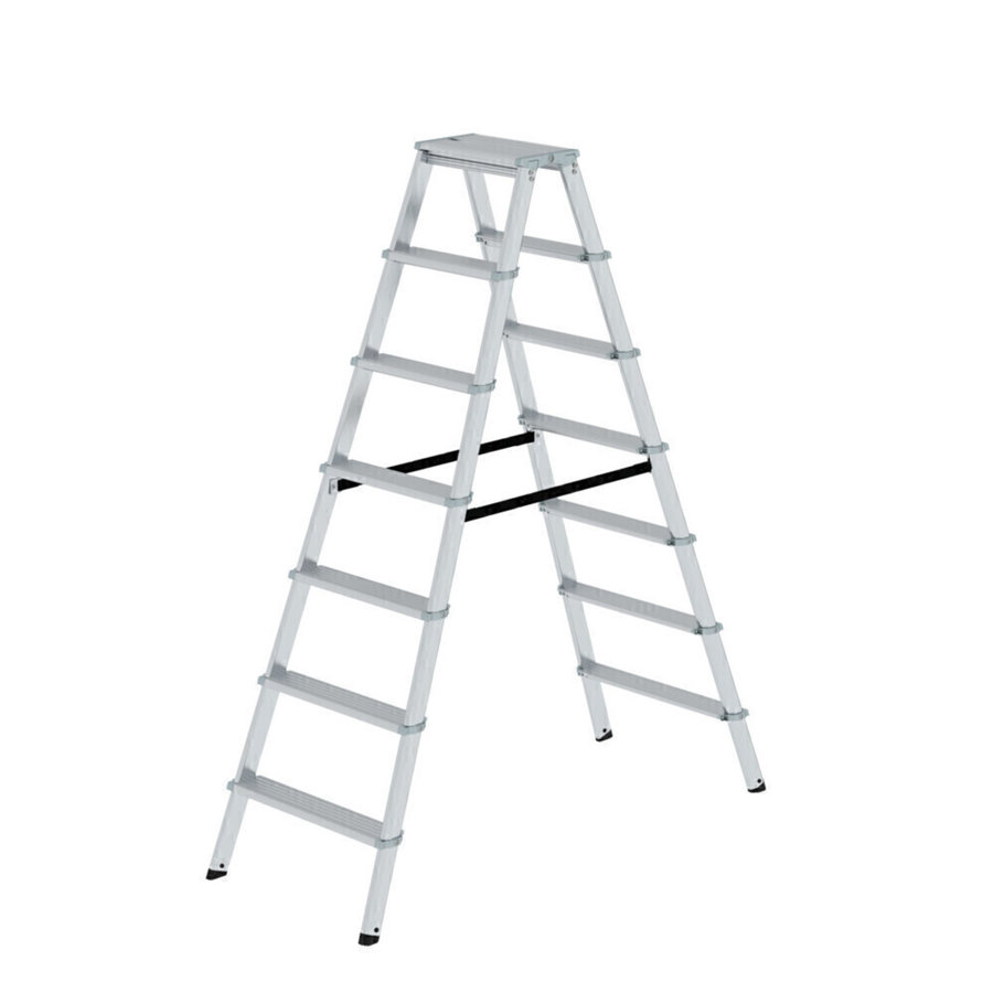 Günzburger Steigtechnik ML Stufen-Stehleiter beidseitig begehbar 2x7 Stufen