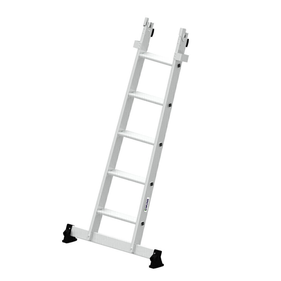 Günzburger Steigtechnik Stufen-Glasreinigerleiter Unterteil mit nivello®-Traverse 5 Stufen