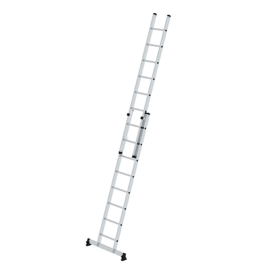 Günzburger Steigtechnik Sprossen-Schiebeleiter 2-teilig mit nivello®-Traverse 2x8 Sprossen