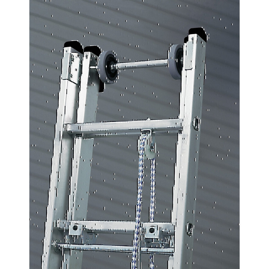 Günzburger Steigtechnik Sprossen-Seilzugleiter 2-teilig mit Standard-Traverse 2x19 Sprossen