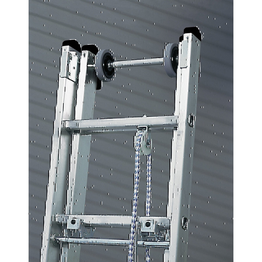 Günzburger Steigtechnik Sprossen-Seilzugleiter 2-teilig mit nivello®-Traverse 2x20 Sprossen