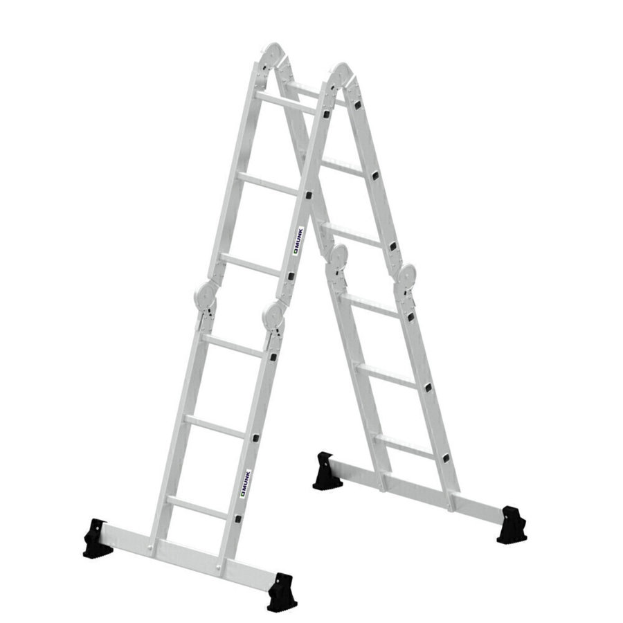 Günzburger Steigtechnik Vielzweckleiter 4-teilig mit nivello®-Traverse 4x3 Sprossen