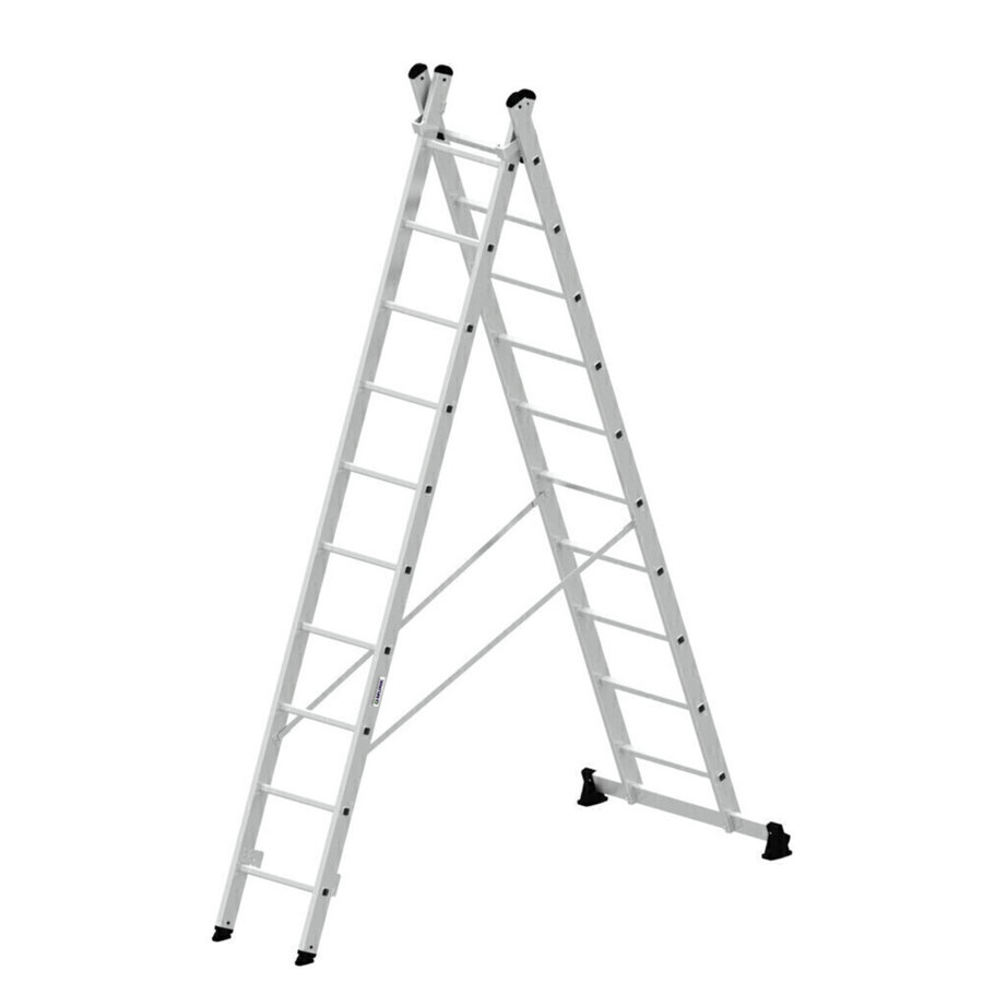 Günzburger Steigtechnik Mehrzweckleiter 2-teilig mit nivello®-Traverse 2x10 Sprossen