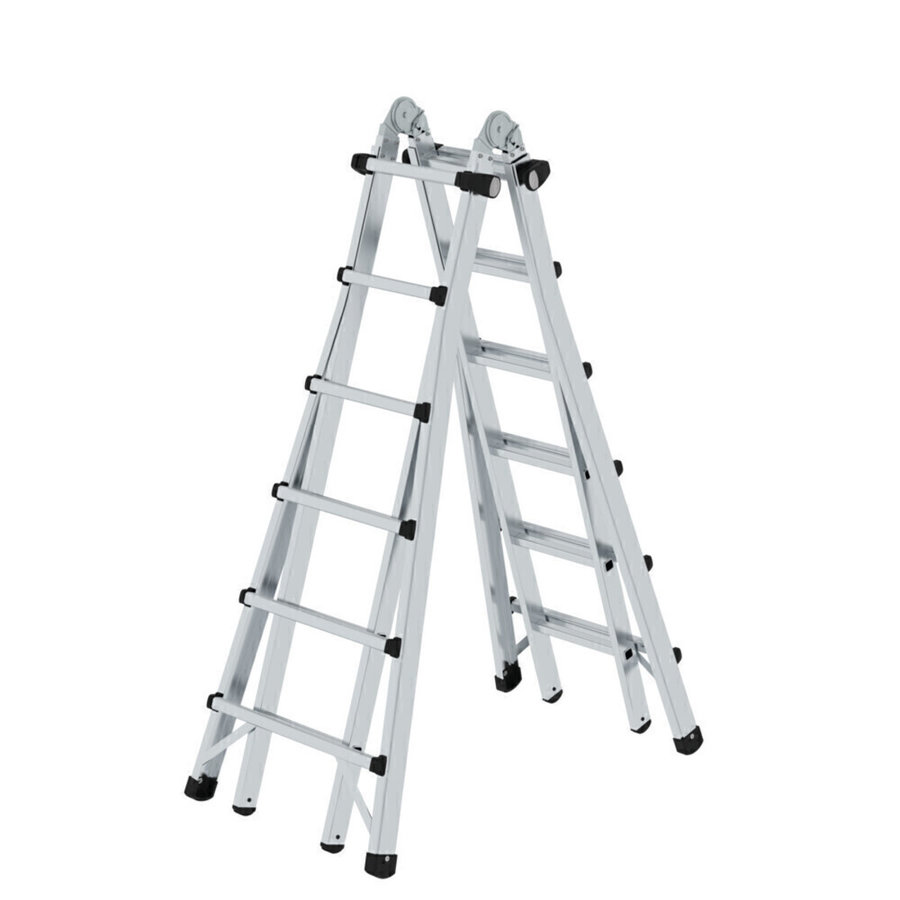 Günzburger Steigtechnik Teleskopleiter 4-teilig ohne Traverse 4x6 Sprossen