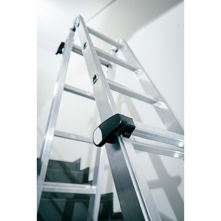 Günzburger Steigtechnik Teleskopleiter 4-teilig mit Traverse 4x4 Sprossen