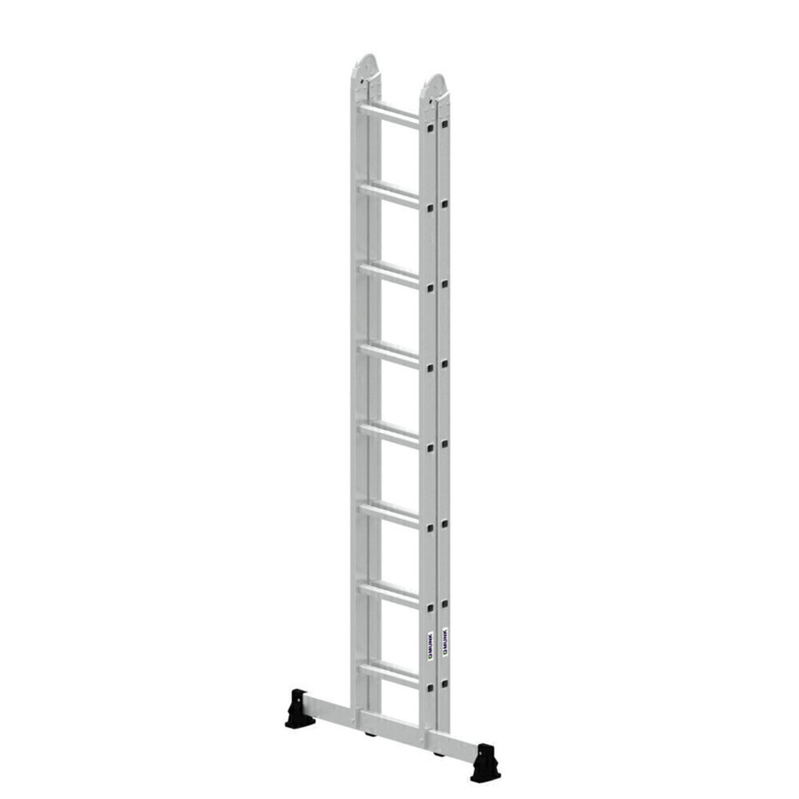 Günzburger Steigtechnik Klappleiter 2-teilig mit nivello®-Traverse 2x8 Sprossen