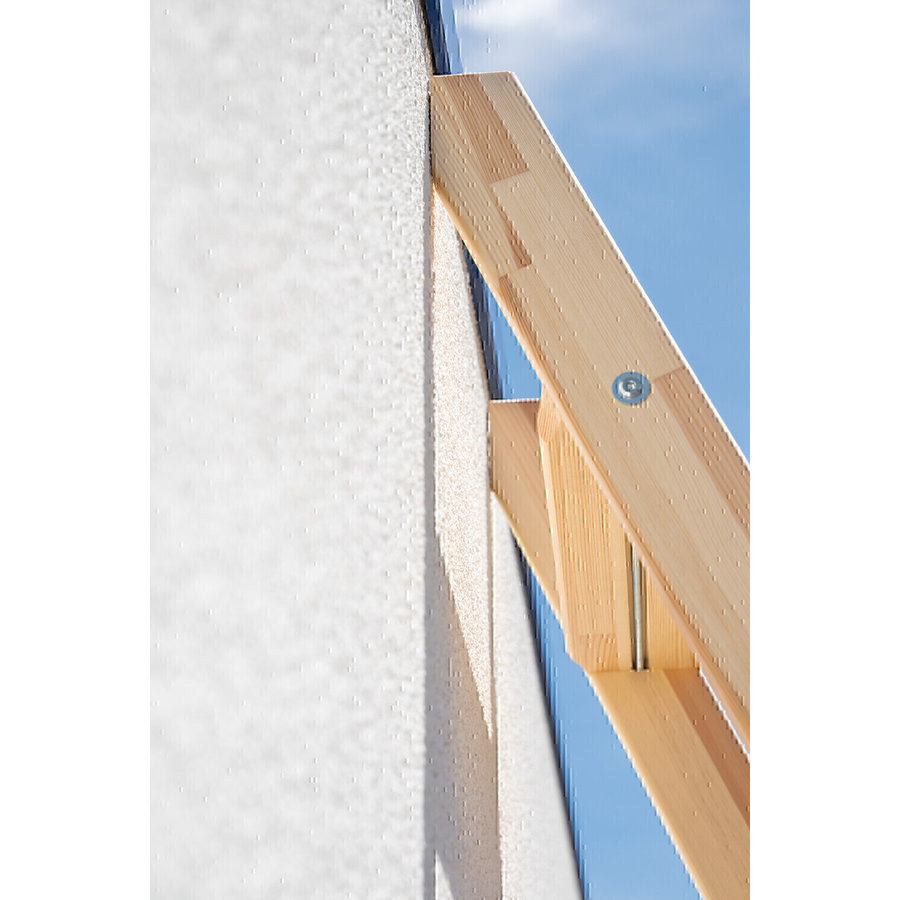 Günzburger Steigtechnik Stufen-Anlegeleiter Holz mit nivello®-Traverse 12 Stufen