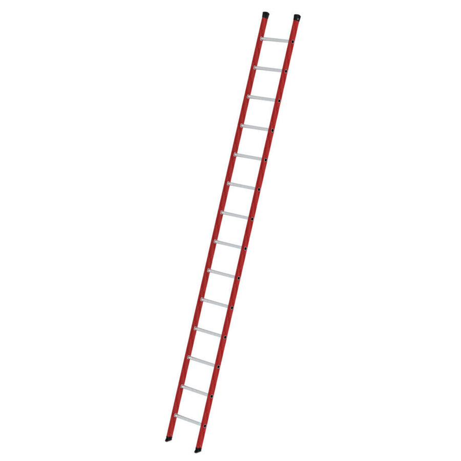 Günzburger Steigtechnik Sprossen-Anlegeleiter GFK/Alu ohne Traverse 14 Sprossen