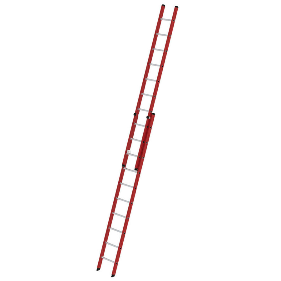 Günzburger Steigtechnik Sprossen-Schiebeleiter 2-teilig GFK/Alu ohne Traverse 2x10 Sprossen