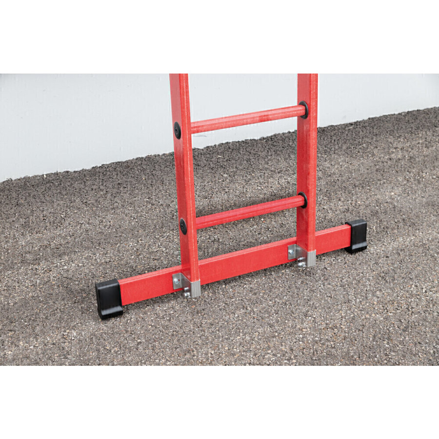 Günzburger Steigtechnik Sprossen-Anlegeleiter GFK mit Traverse 12 Sprossen