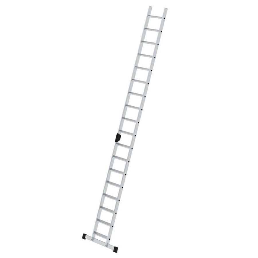 Günzburger Steigtechnik Stufen-Anlegeleiter mit Standard-Traverse 18 Stufen