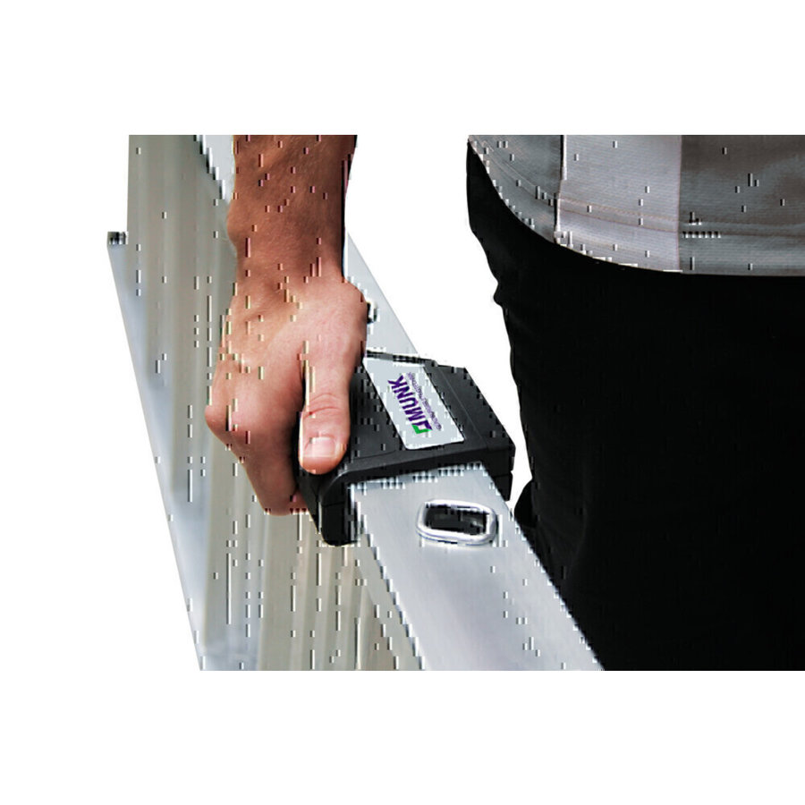 Günzburger Steigtechnik Stufen-Anlegeleiter mit Standard-Traverse 18 Stufen