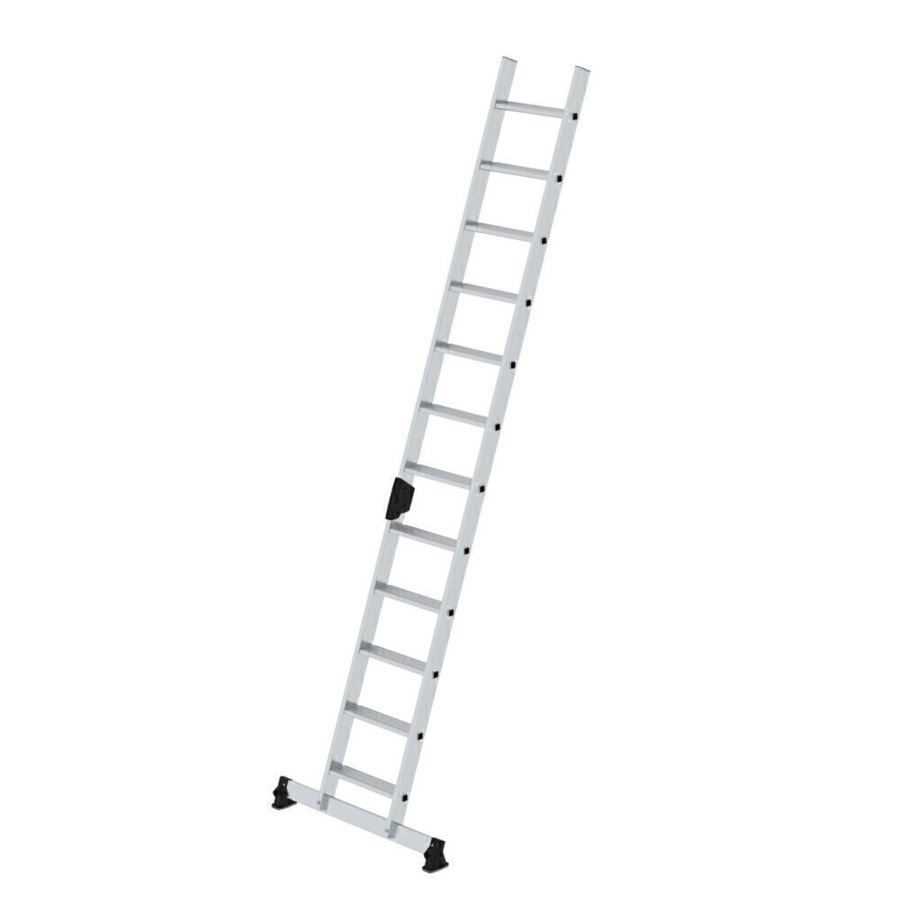 Günzburger Steigtechnik Stufen-Anlegeleiter mit nivello®-Traverse 12 Stufen
