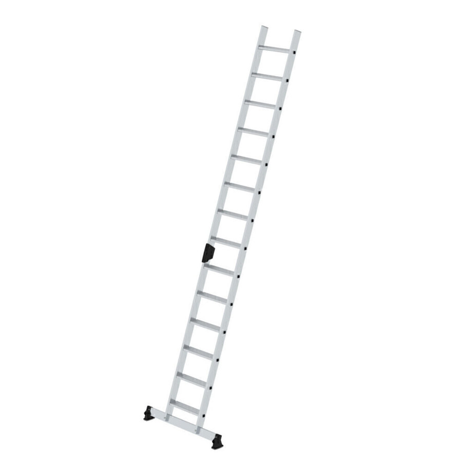 Günzburger Steigtechnik Stufen-Anlegeleiter mit nivello®-Traverse 14 Stufen