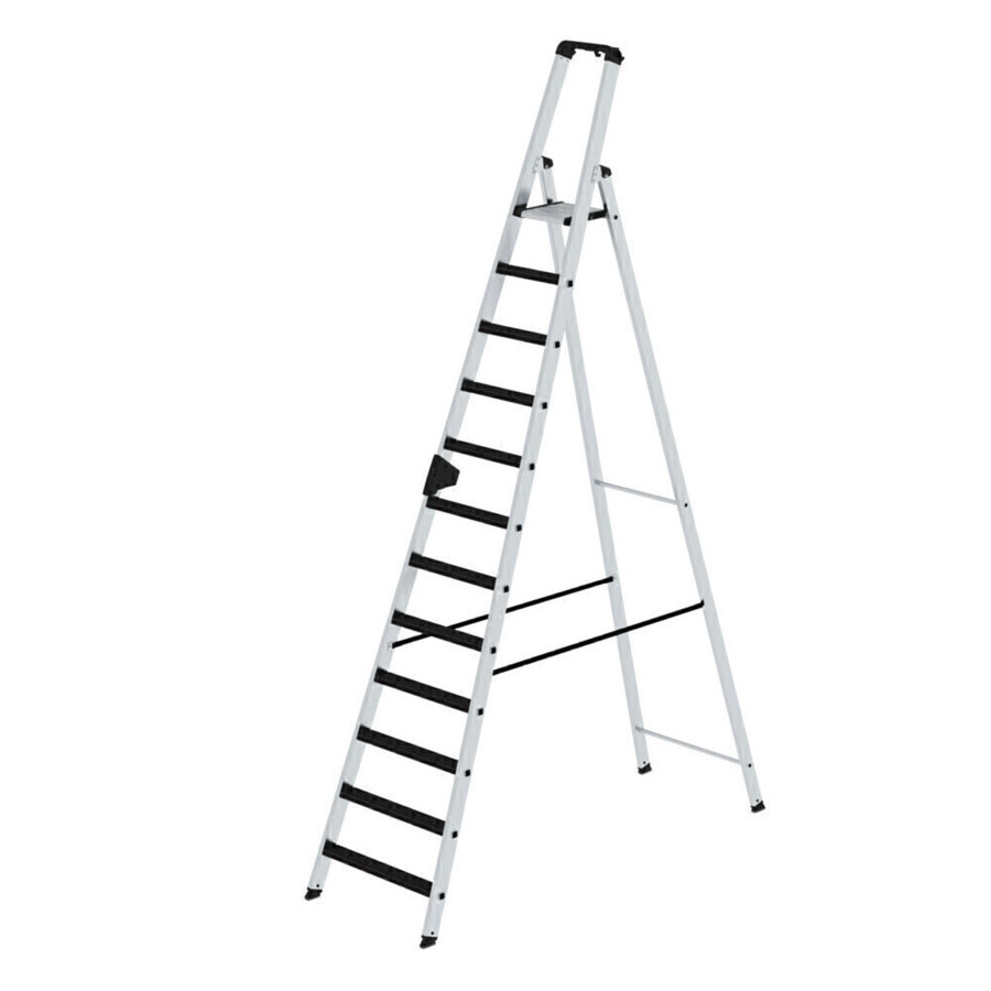 Günzburger Steigtechnik Stufen-Stehleiter einseitig begehbar mit clip-step 12 Stufen