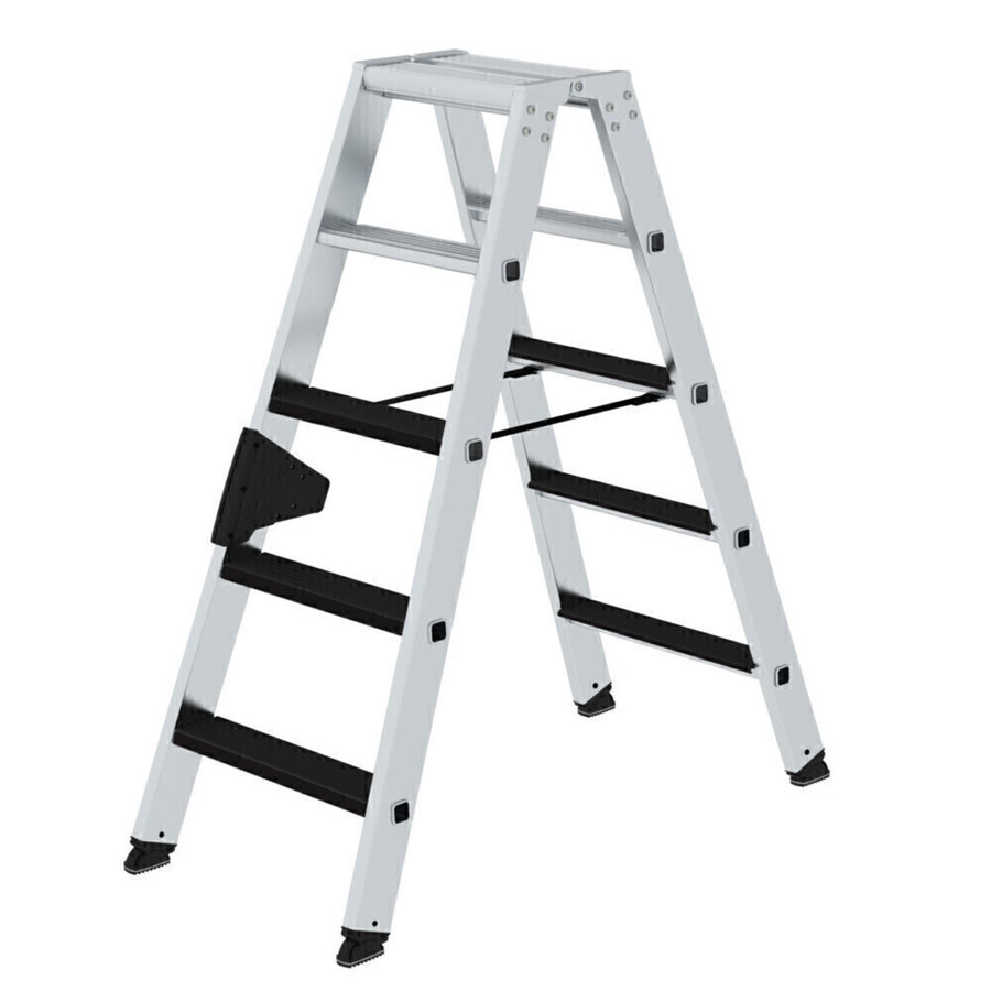 Günzburger Steigtechnik Stufen-Stehleiter beidseitig begehbar mit clip-step 2x5 Stufen