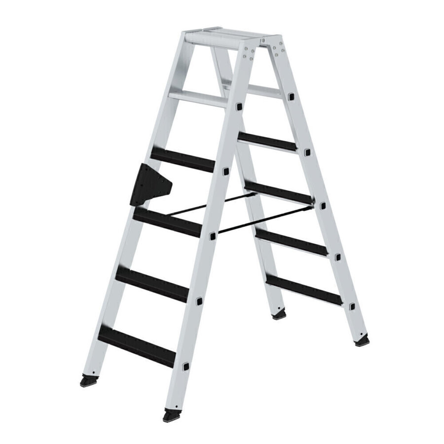 Günzburger Steigtechnik Stufen-Stehleiter beidseitig begehbar mit clip-step 2x6 Stufen