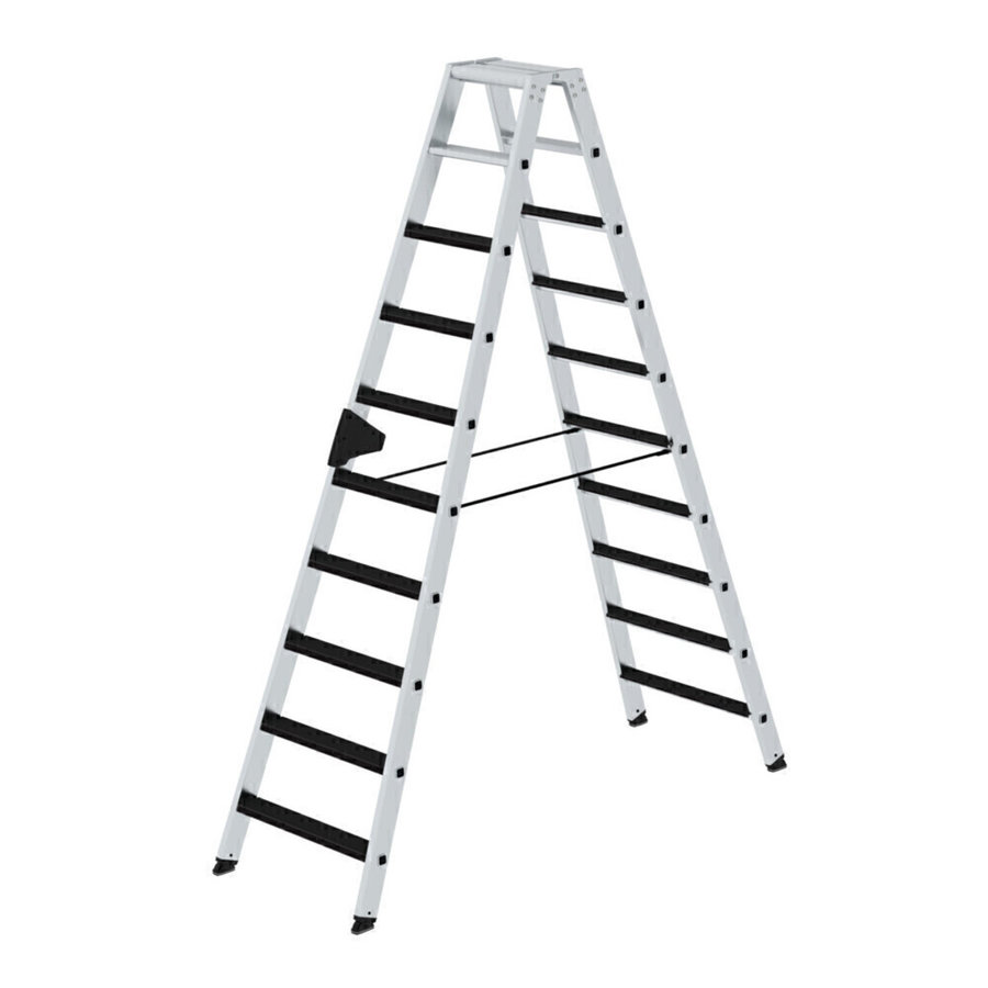 Günzburger Steigtechnik Stufen-Stehleiter beidseitig begehbar mit clip-step 2x10 Stufen