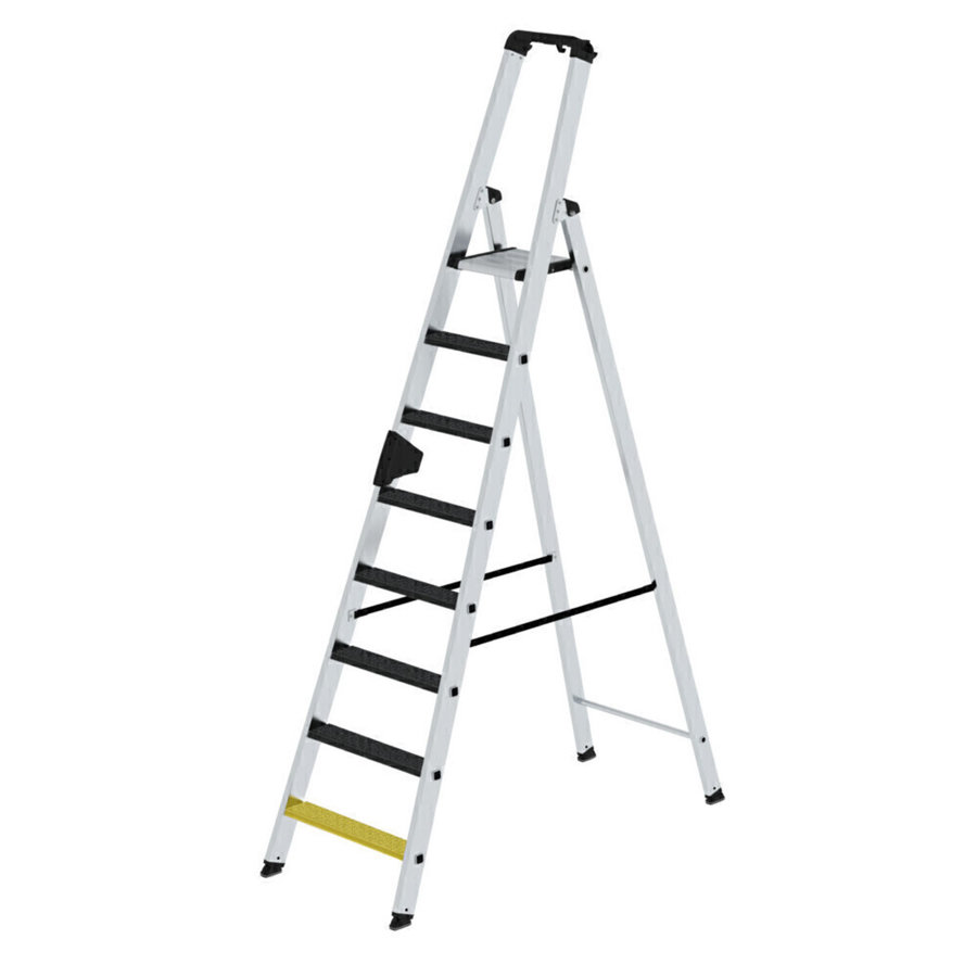 Günzburger Steigtechnik Stufen-Stehleiter einseitig begehbar mit clip-step R13 8 Stufen