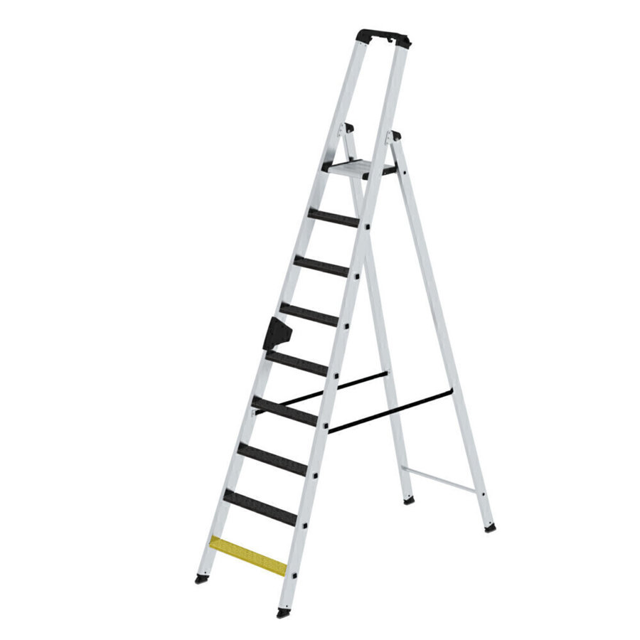 Günzburger Steigtechnik Stufen-Stehleiter einseitig begehbar mit clip-step R13 9 Stufen