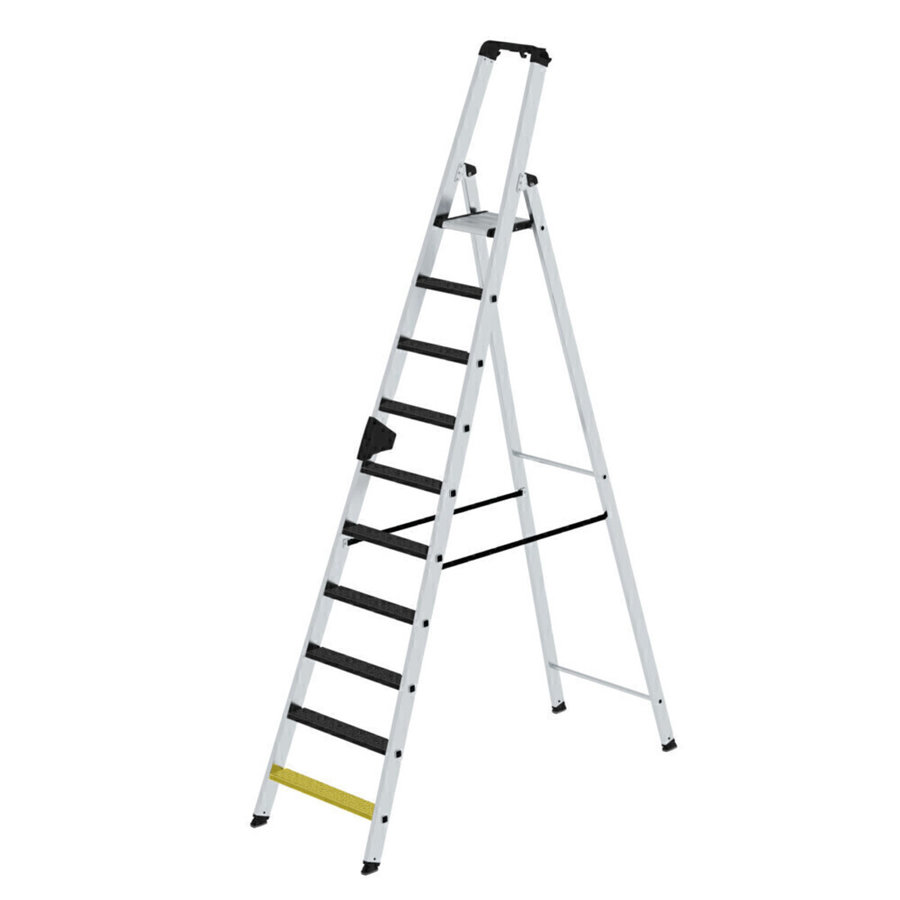 Günzburger Steigtechnik Stufen-Stehleiter einseitig begehbar mit clip-step R13 10 Stufen