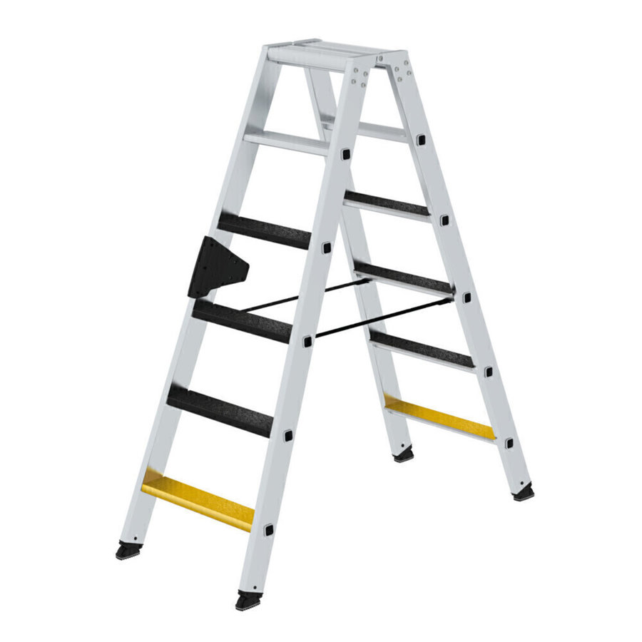 Günzburger Steigtechnik Stufen-Stehleiter beidseitig begehbar mit clip-step R13 2x6 Stufen