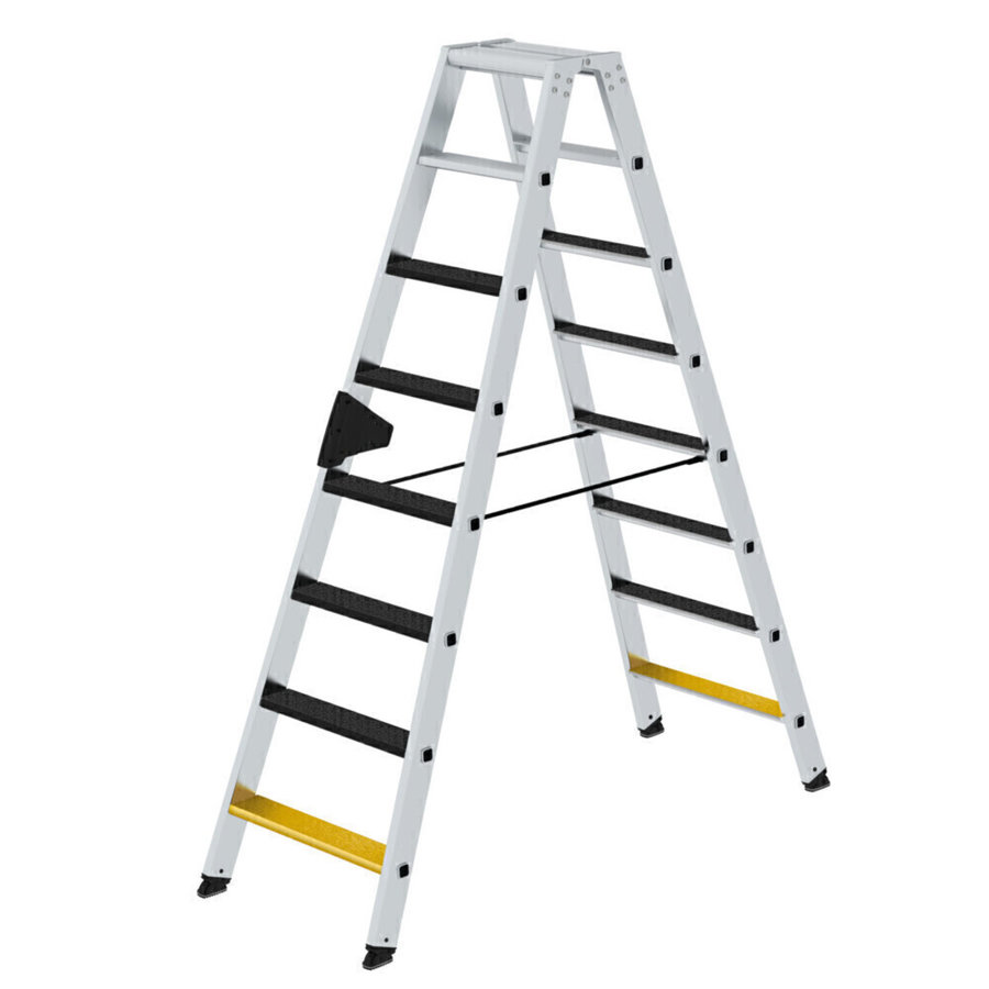 Günzburger Steigtechnik Stufen-Stehleiter beidseitig begehbar mit clip-step R13 2x8 Stufen