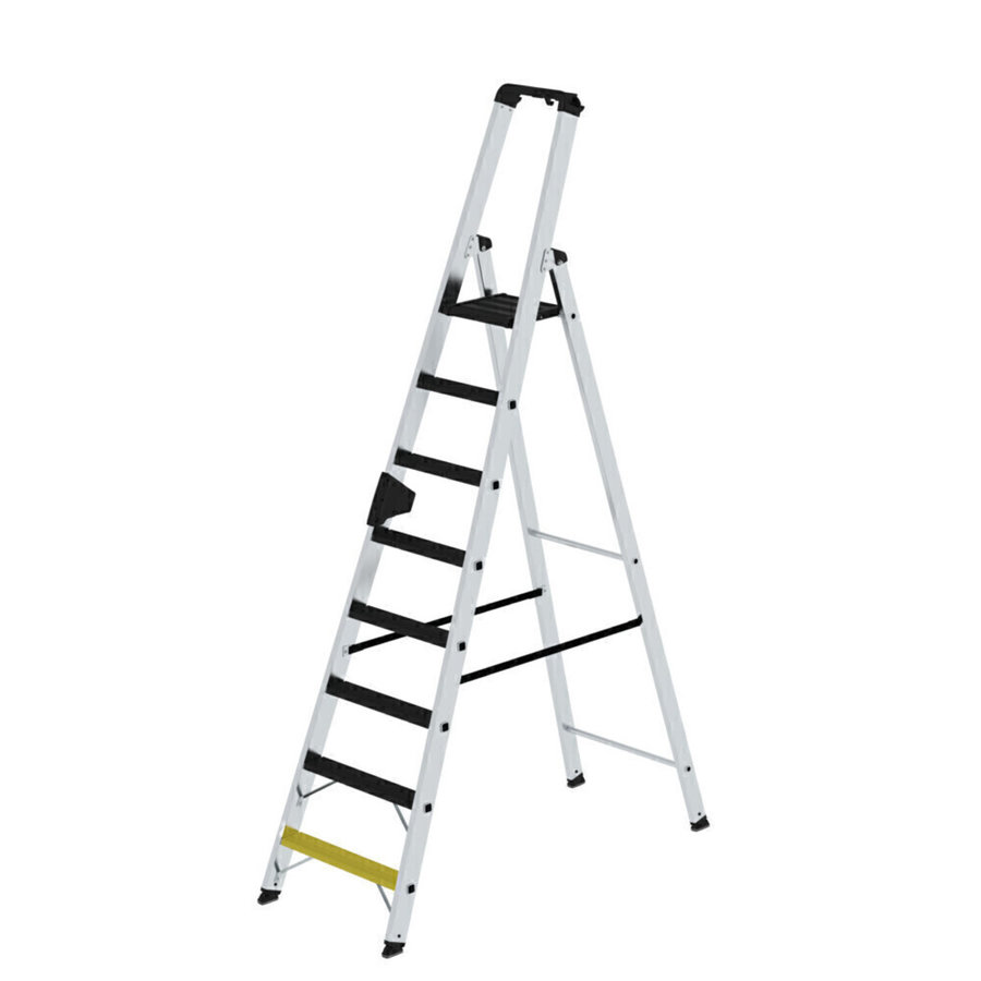Günzburger Steigtechnik Stufen-Stehleiter 250 kg einseitig begehbar mit clip-step R13 8 Stufen