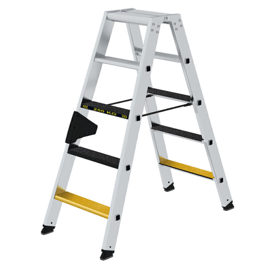 Günzburger Steigtechnik Stufen-Stehleiter 250 kg beidseitig begehbar mit clip-step R13 2x5 Stufen