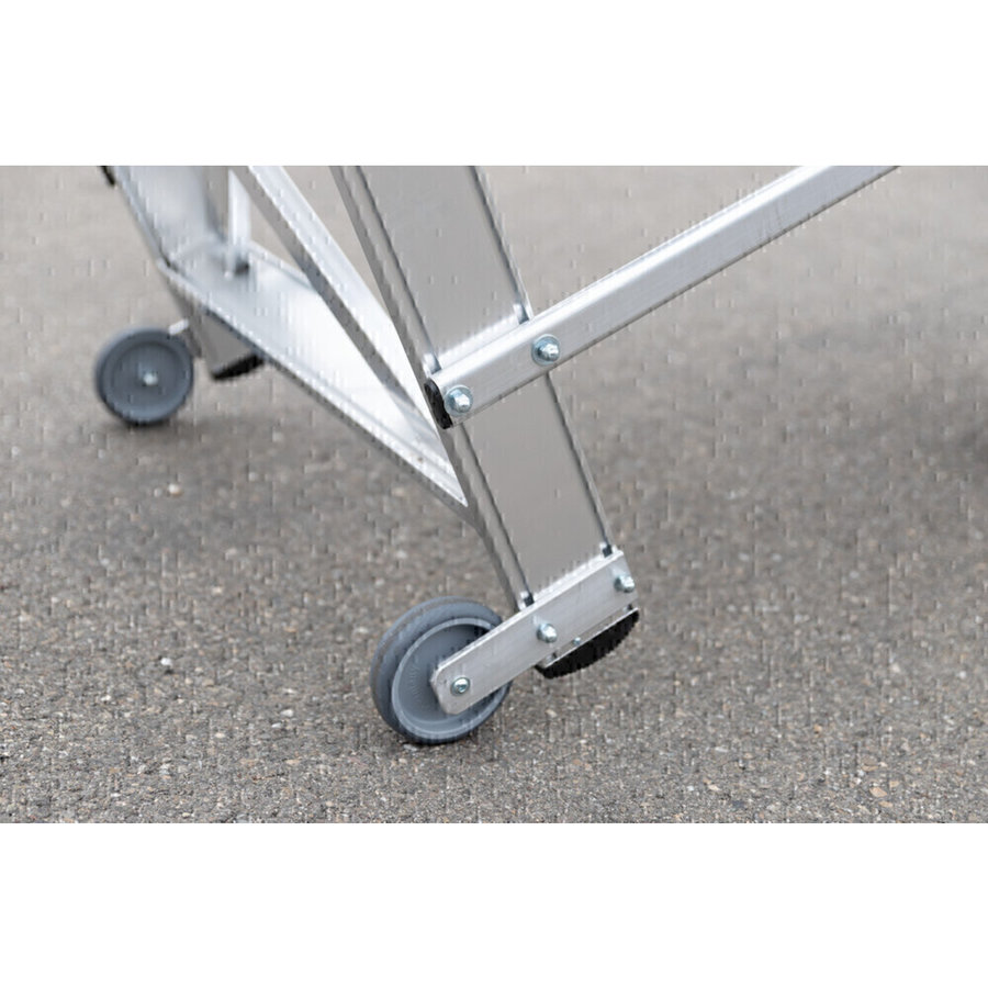 Günzburger Steigtechnik Arbeitspodest fahrbar, Stufenbreite 800 mm, Aluminium geriffelt 2 Stufen