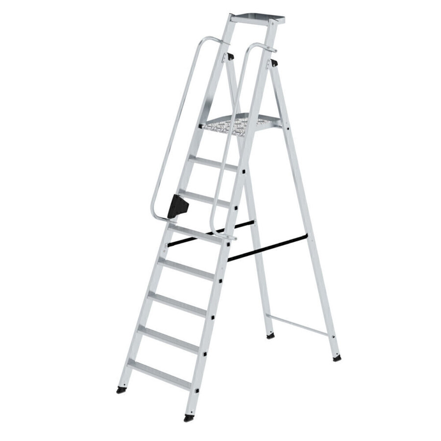 Günzburger Steigtechnik Plattformleiter 8 Stufen mit Ablageschale