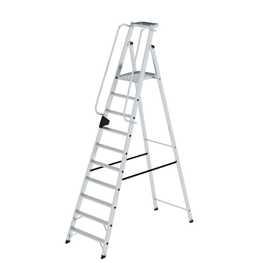 Günzburger Steigtechnik Plattformleiter 10 Stufen mit Ablageschale