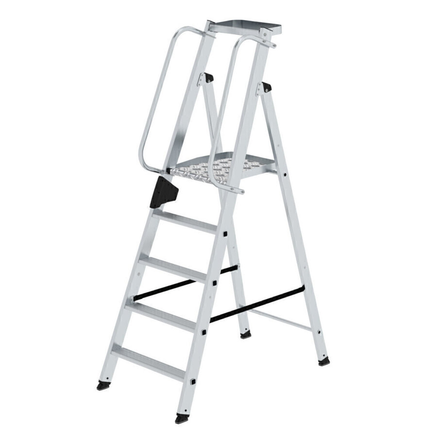 Günzburger Steigtechnik Plattformleiter 5 Stufen mit Ablageschale