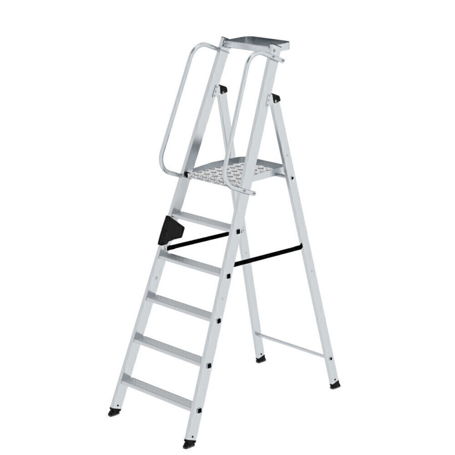 Günzburger Steigtechnik Plattformleiter 6 Stufen mit Ablageschale